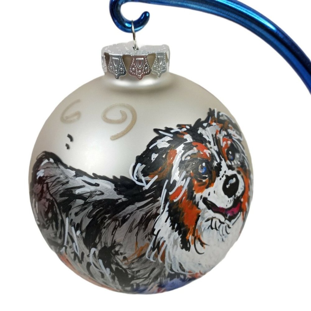 Dog Christmas Ornament Marshall Fields's Signed 4" Bernese Mountain 2004